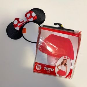 Red Tutu and Minnie Mouse Ear Headband